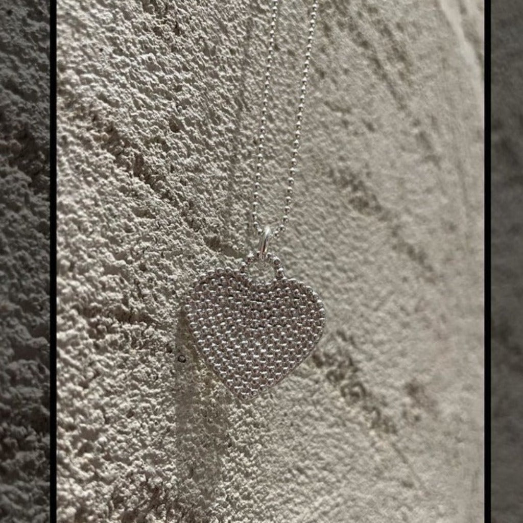 Ciondolo Puntinato Cuore 2,5 cm Argento