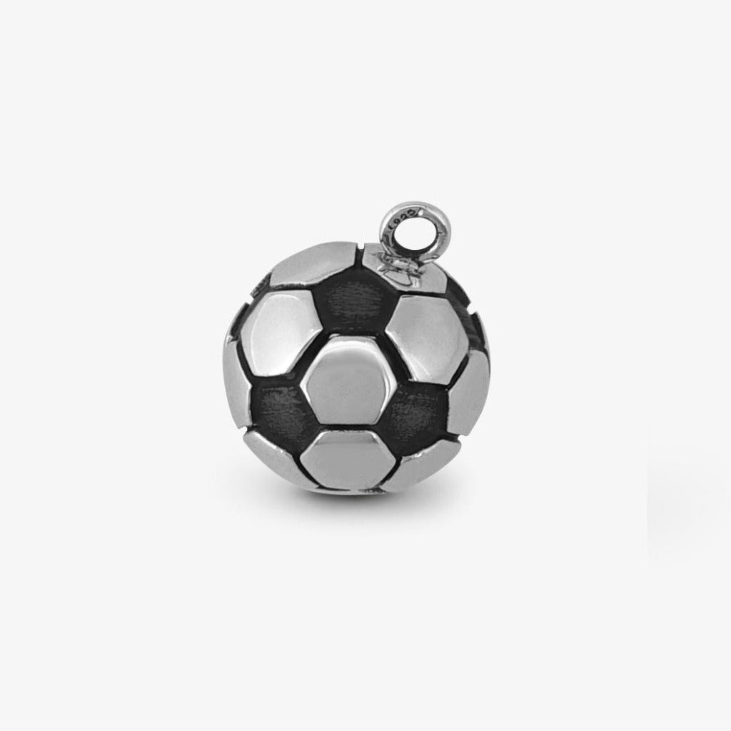 Ciondolo Palla da Calcio 3D Argento