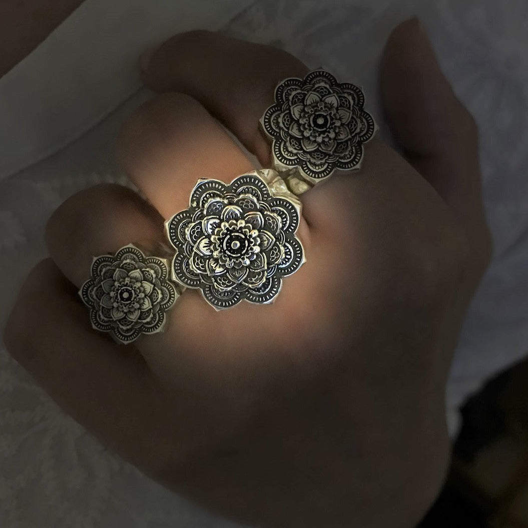 Anello Mandala Grande Argento