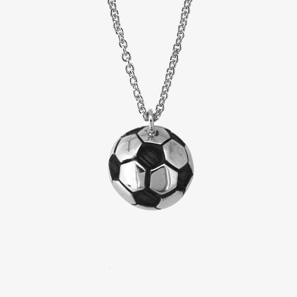 Ciondolo Palla da Calcio 3D Argento
