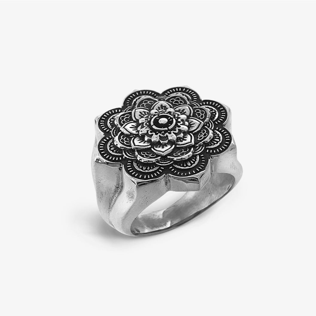 Anello Mandala Grande Argento