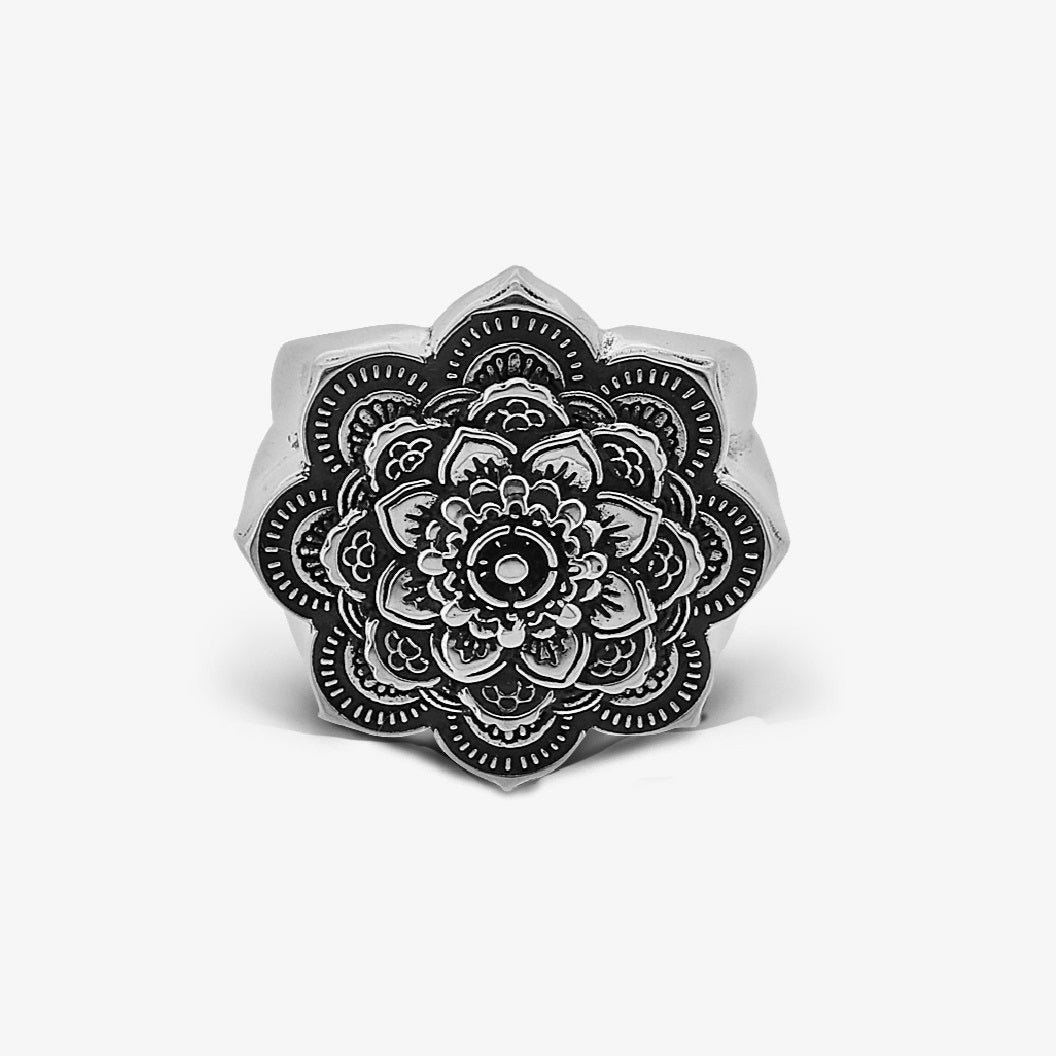 Anello Mandala Grande Argento