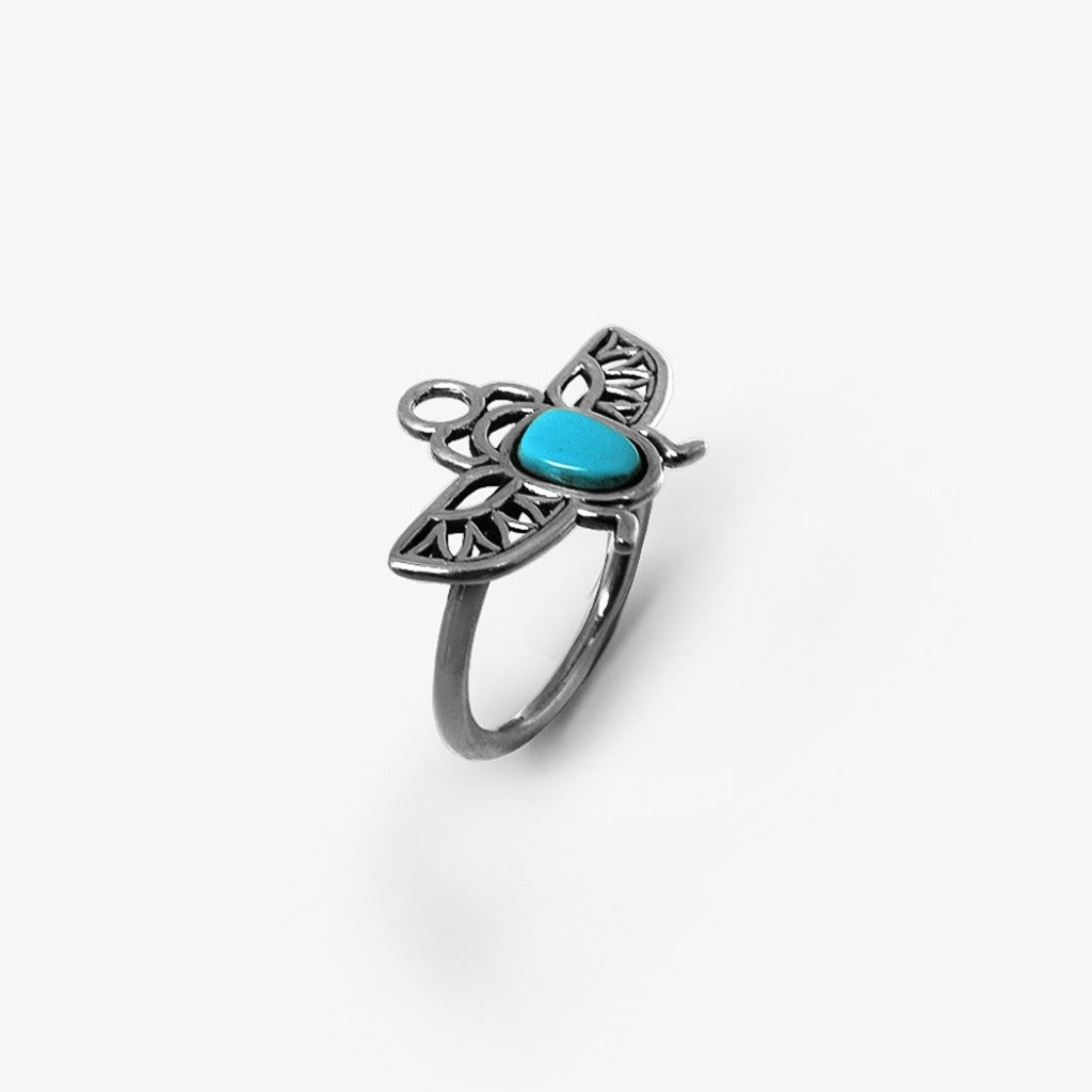 Anello Scarabeo Egizio Turchese Argento