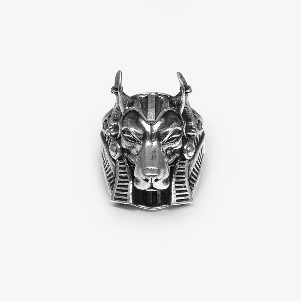 Anello Dio Anubi Big Argento - Mama Schwaz