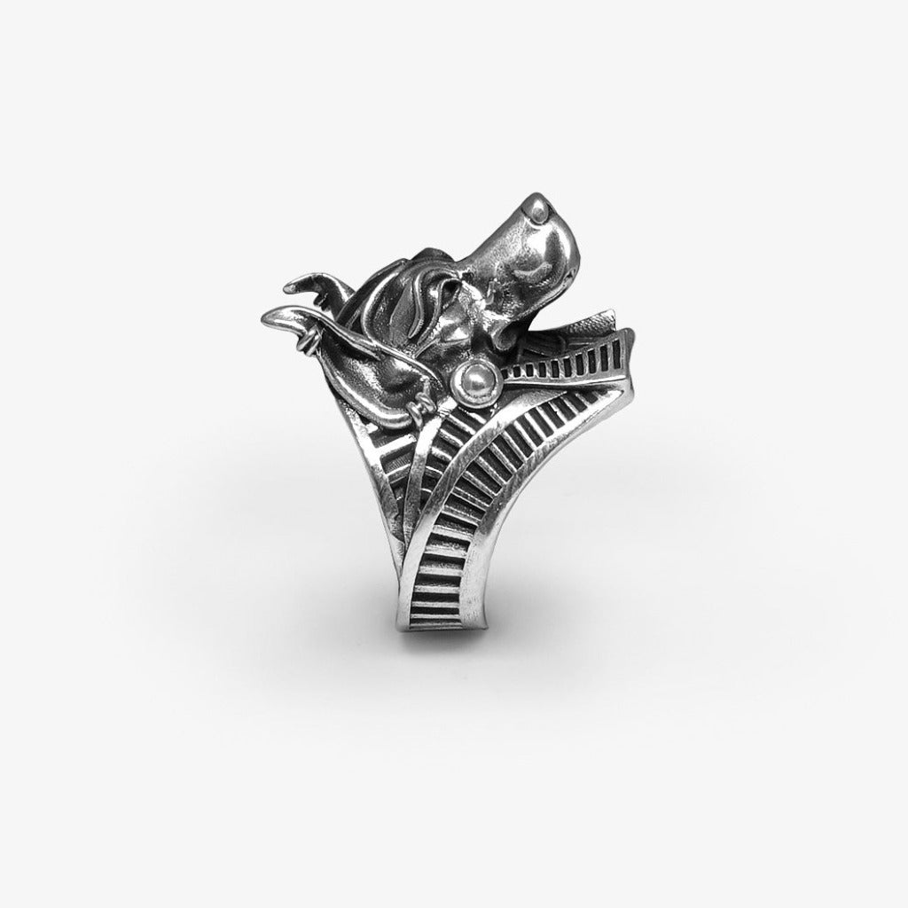 Anello Dio Anubi Big Argento - Mama Schwaz