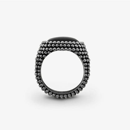 Anello Puninato con Onice Cabochon Argento