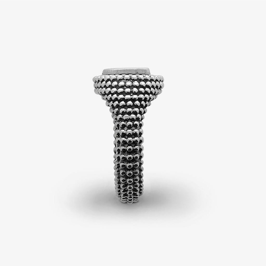 Anello Puntinato Corsivo Argento