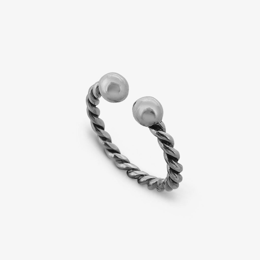 Anello Piercing Intrecciato Medio Argento