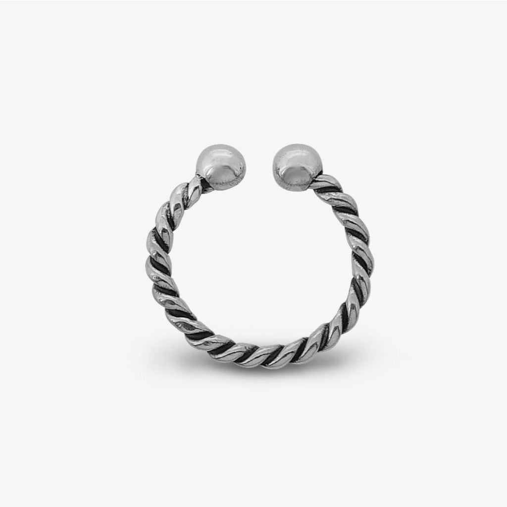 Anello Piercing Intrecciato Medio Argento