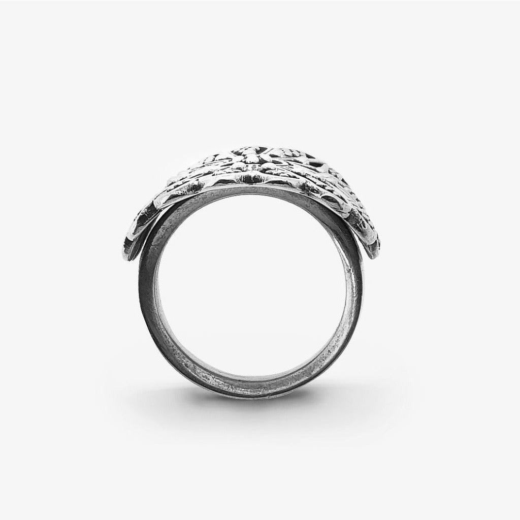 Anello Fiore Etnico Argento