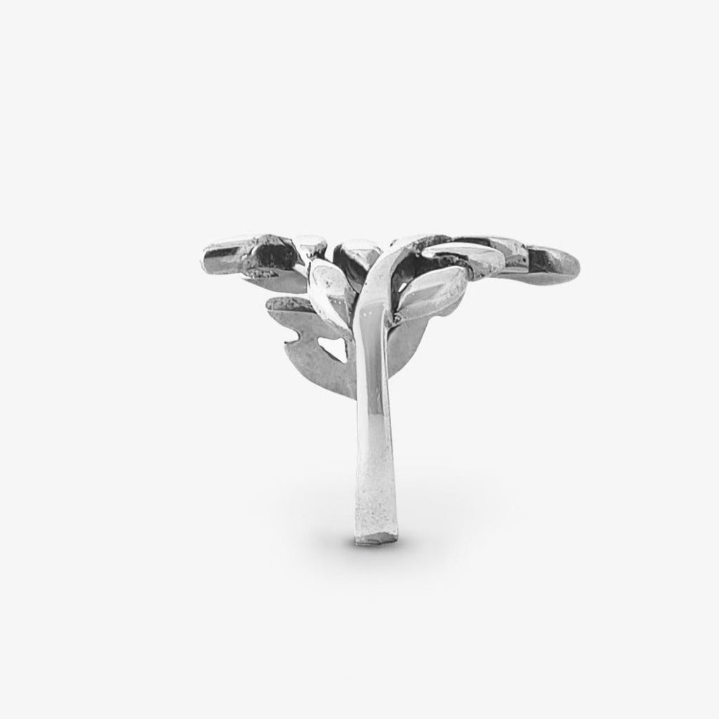 Anello Foglie Contrarié Argento