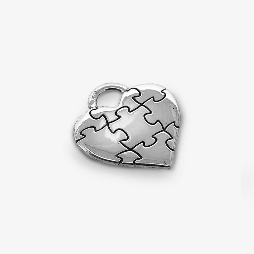 Ciondolo Cuore Puzzle Argento