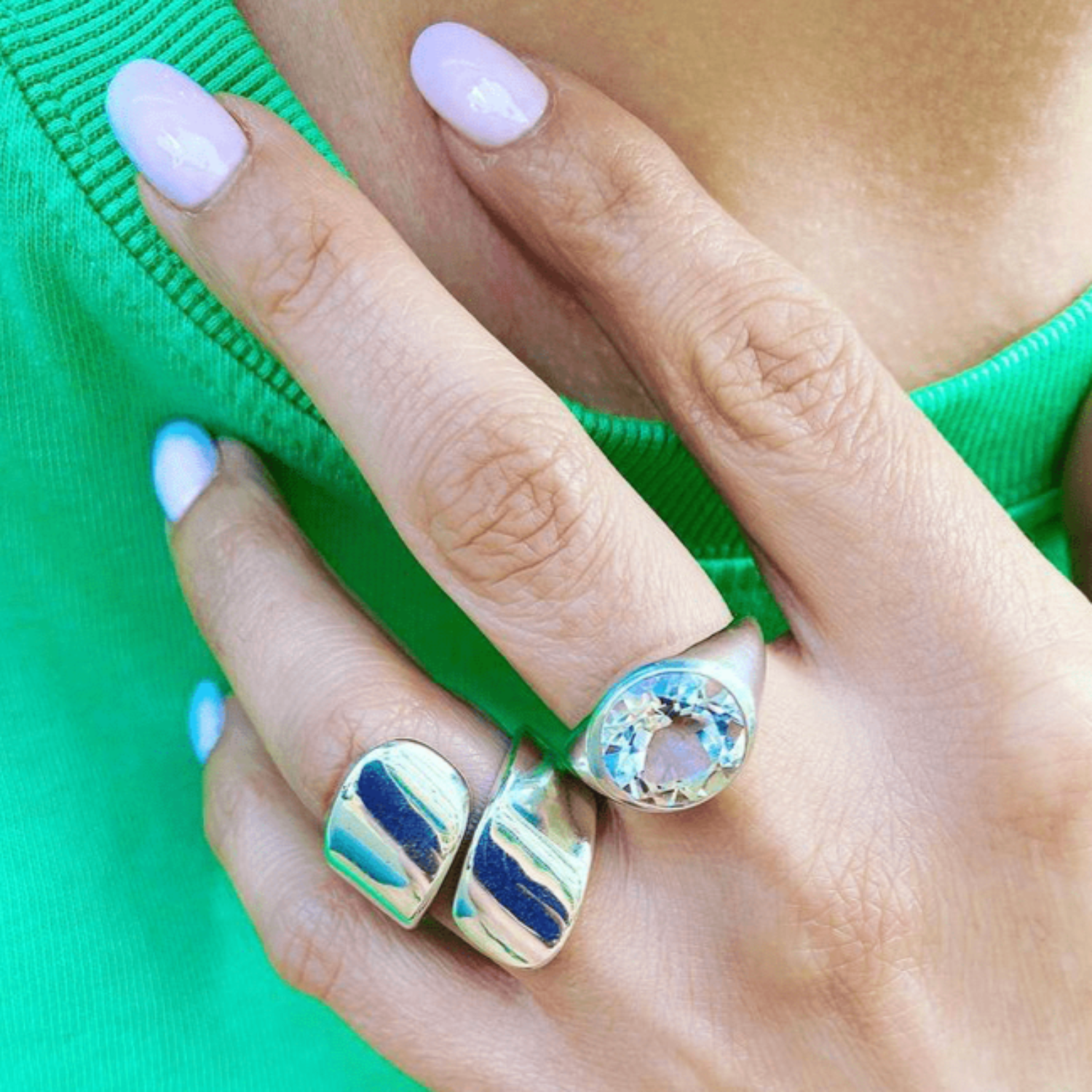 Anello Contrarié Lucido Argento Indossato