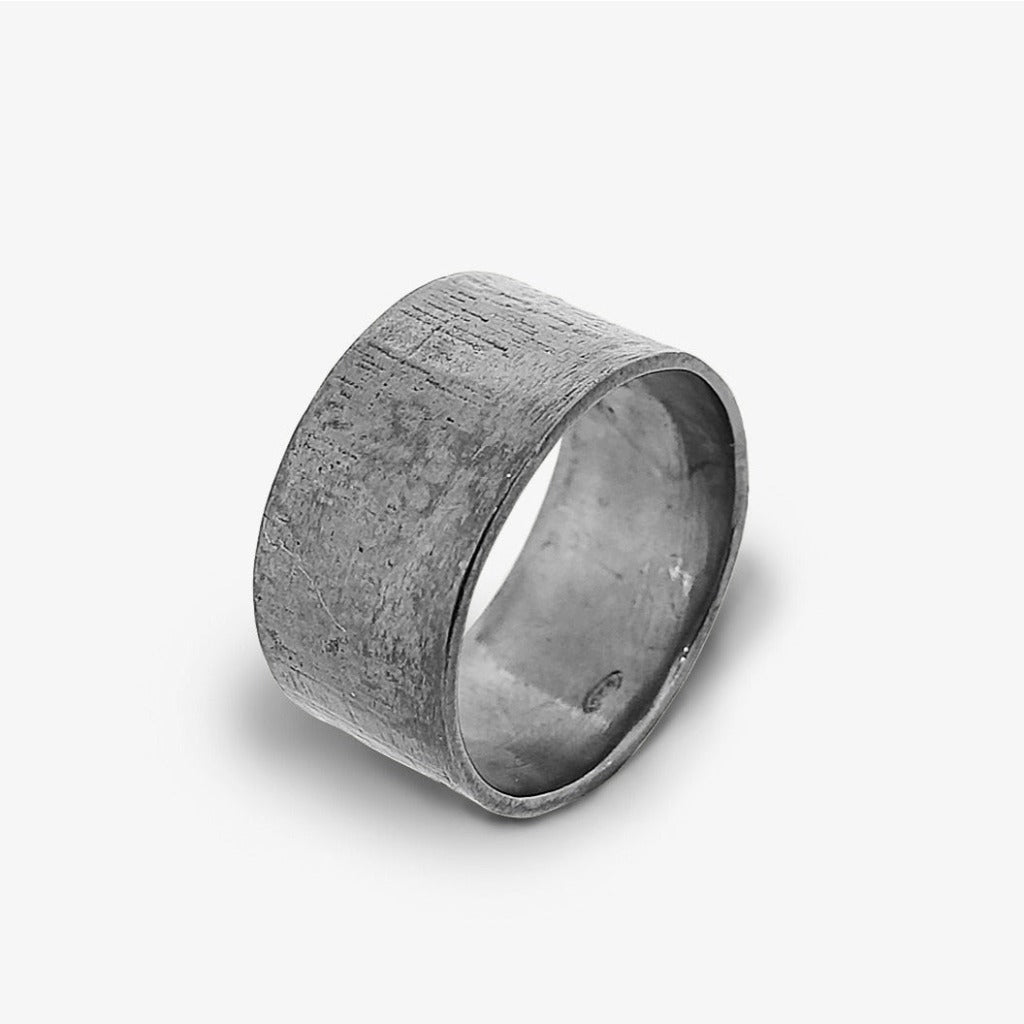 Anello Fascia Scurita Uomo Argento