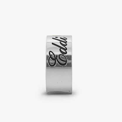 Anello Fascia personalizzabile con Incisione (due nomi e un cuore) Argento