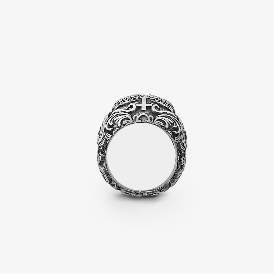 Anello Teschio Messicano Piccolo Argento Profilo
