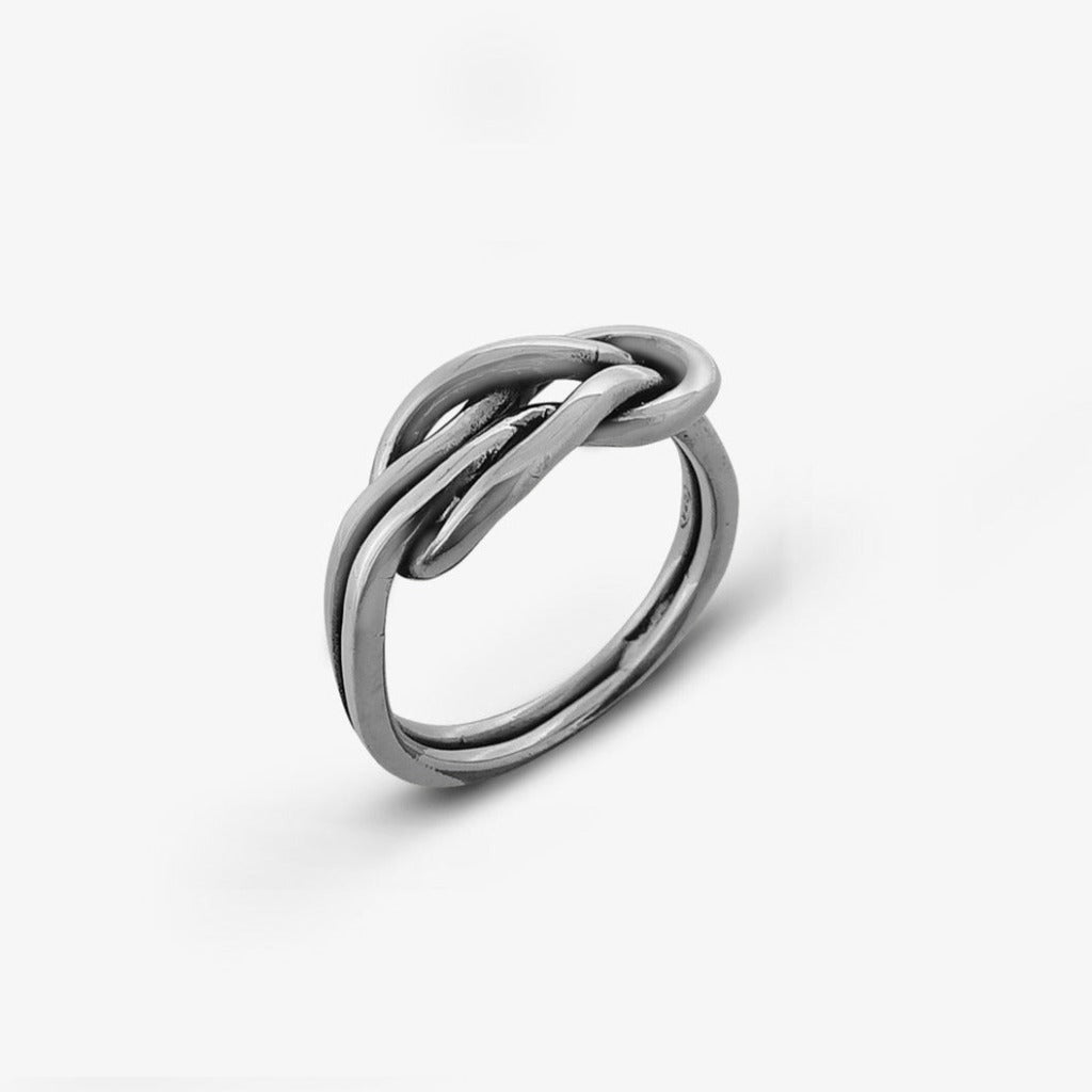 Anello Doppio Nodo Medio Argento