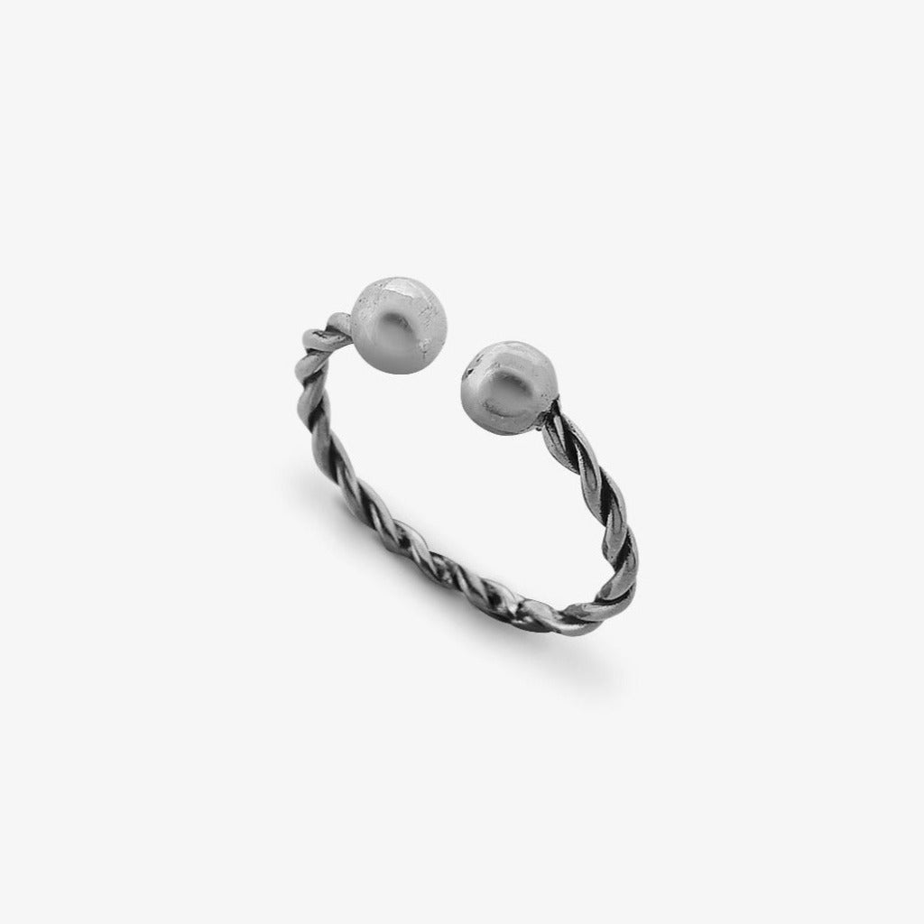 Anello Piercing Intrecciato Piccolo Argento