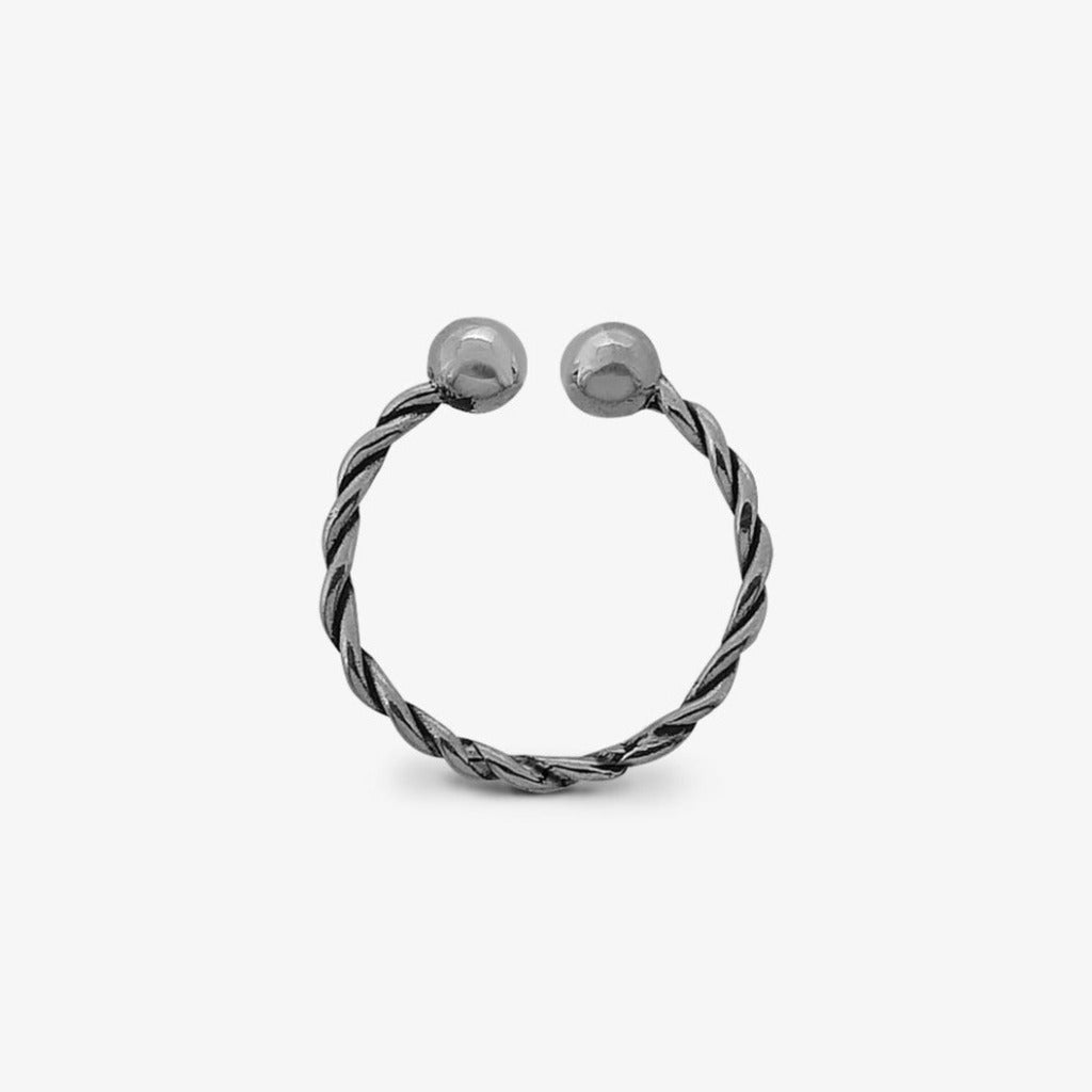 Anello Piercing Intrecciato Piccolo Argento