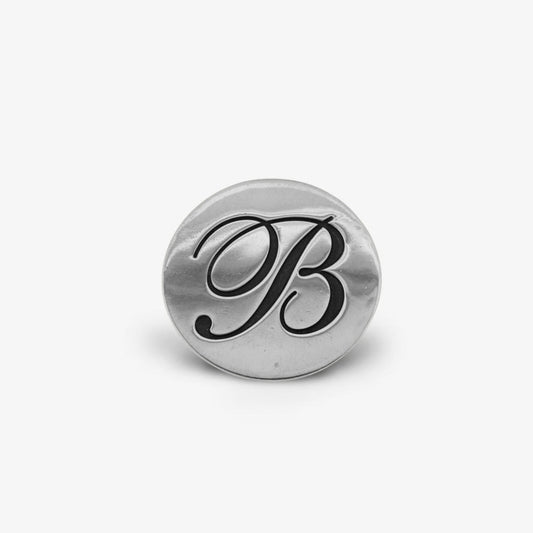 Anello Piastra con Lettera Argento