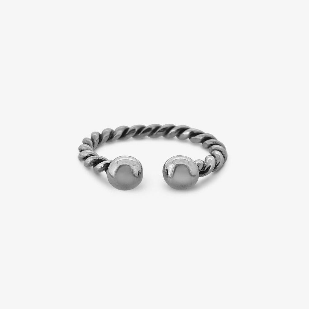 Anello Piercing Intrecciato Medio Argento
