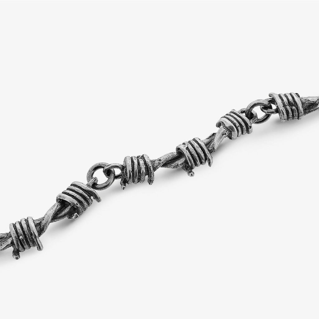 Bracciale Filo Spinato Argento Particolare