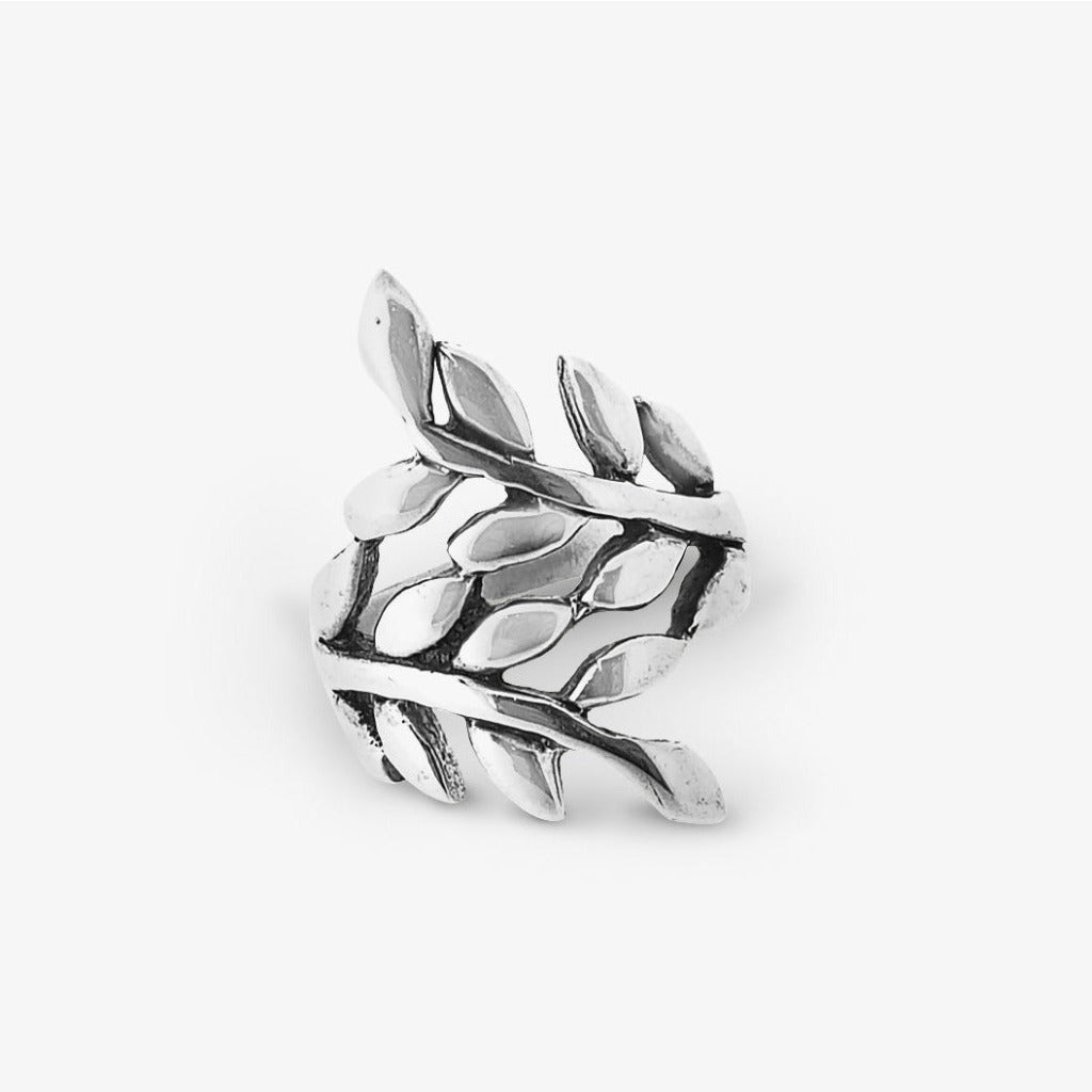 Anello Foglie Contrarié Argento