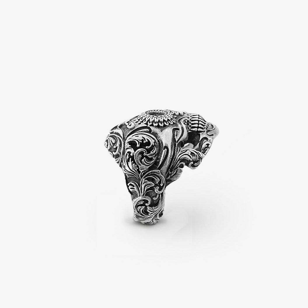 Anello Teschio Messicano Piccolo Argento