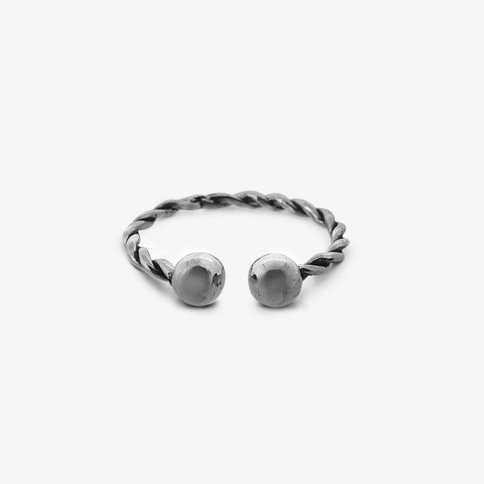 Anello Piercing Intrecciato Piccolo Argento