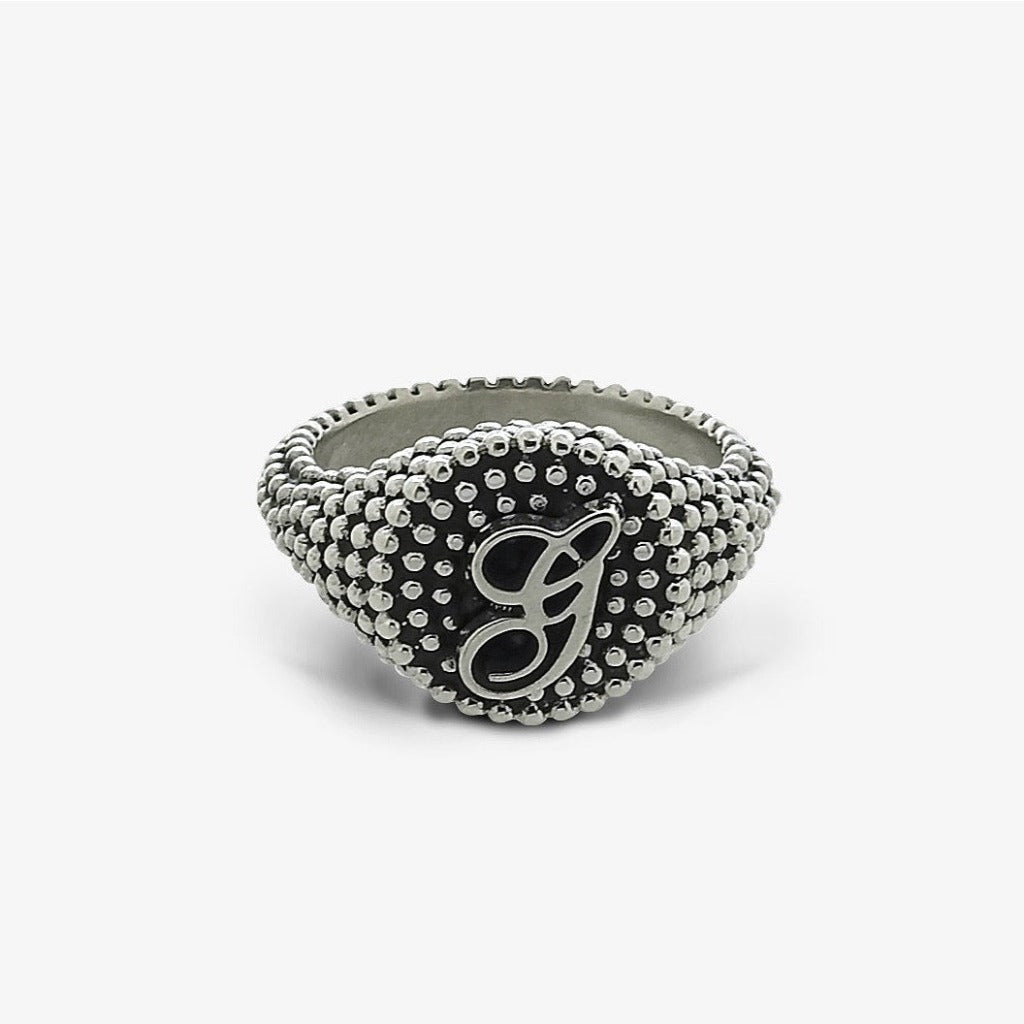 Anello Puntinato Corsivo Argento
