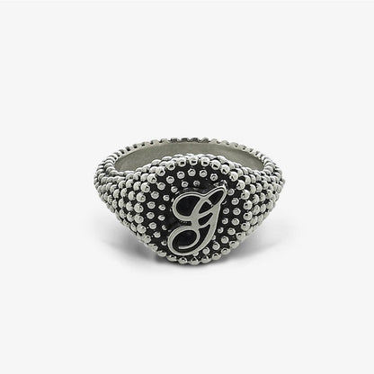Anello Puntinato Corsivo Argento