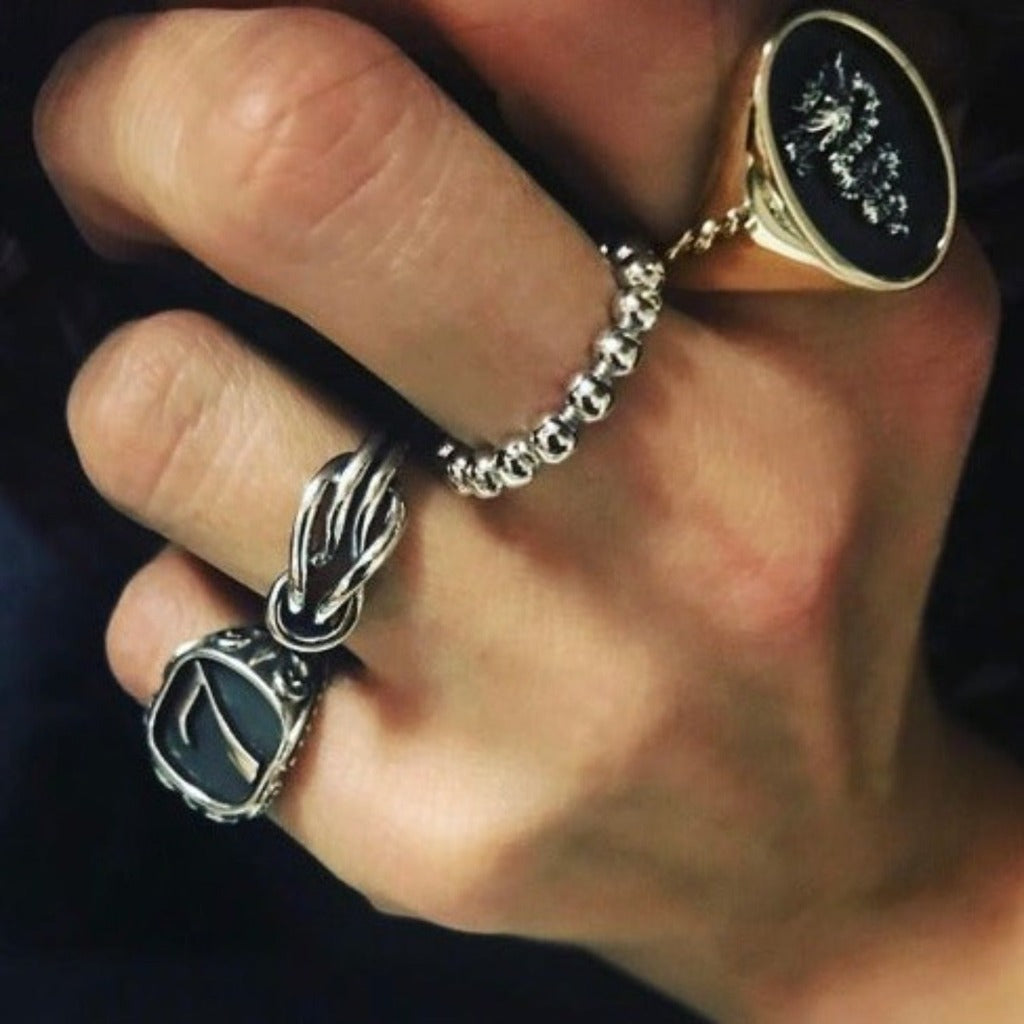 Anello Doppio Nodo Medio Argento