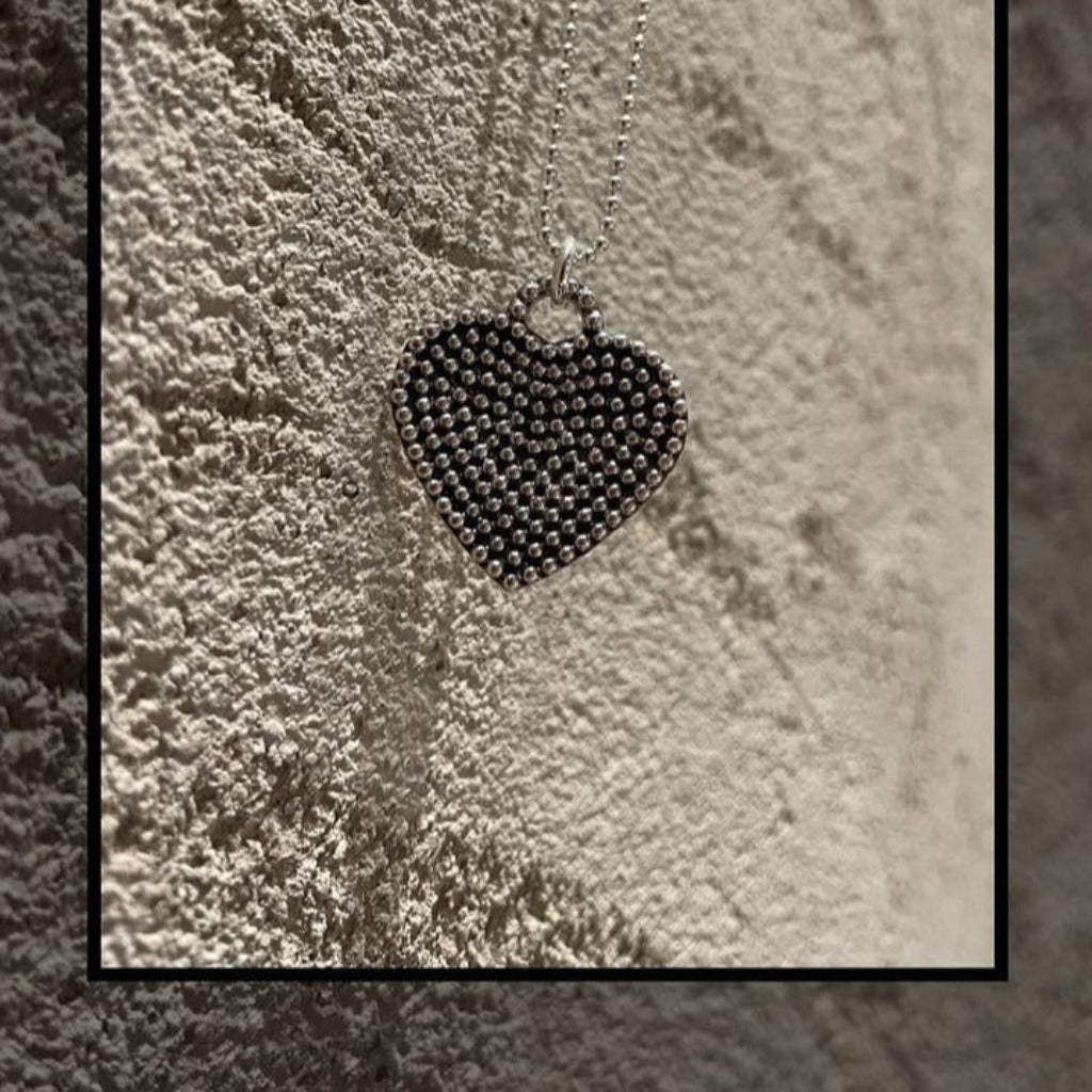 Ciondolo Puntinato Cuore 2,5 cm Argento