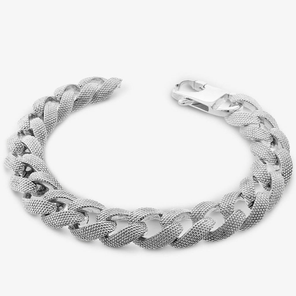 Bracciale Groumette Puntinata Medio Argento