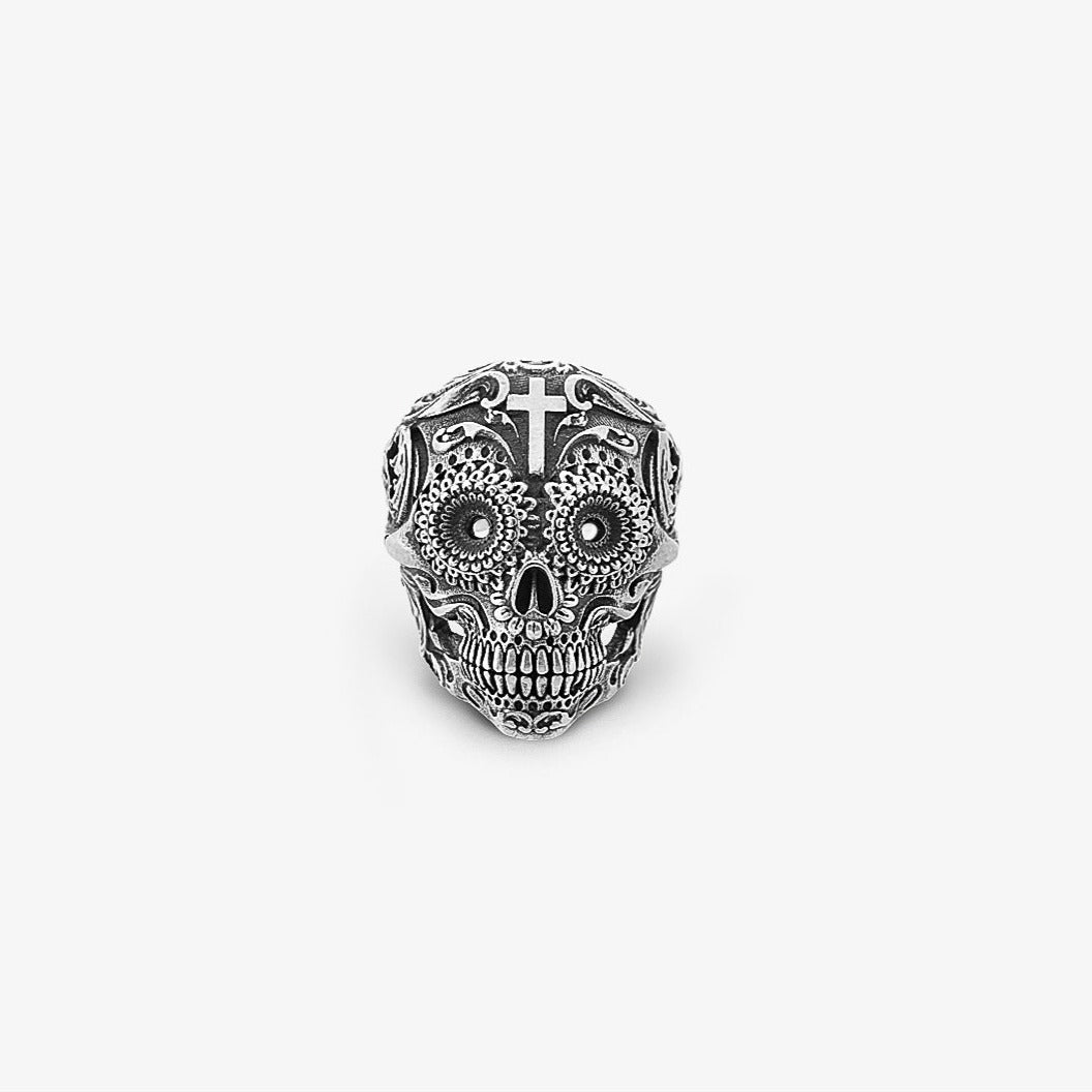 Anello Teschio Messicano Piccolo Argento