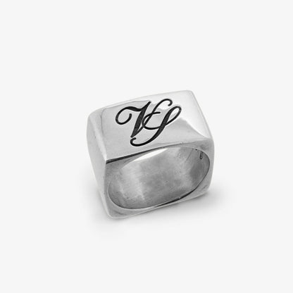 Anello Fascia Quadrata personalizzabile con Incisione Argento