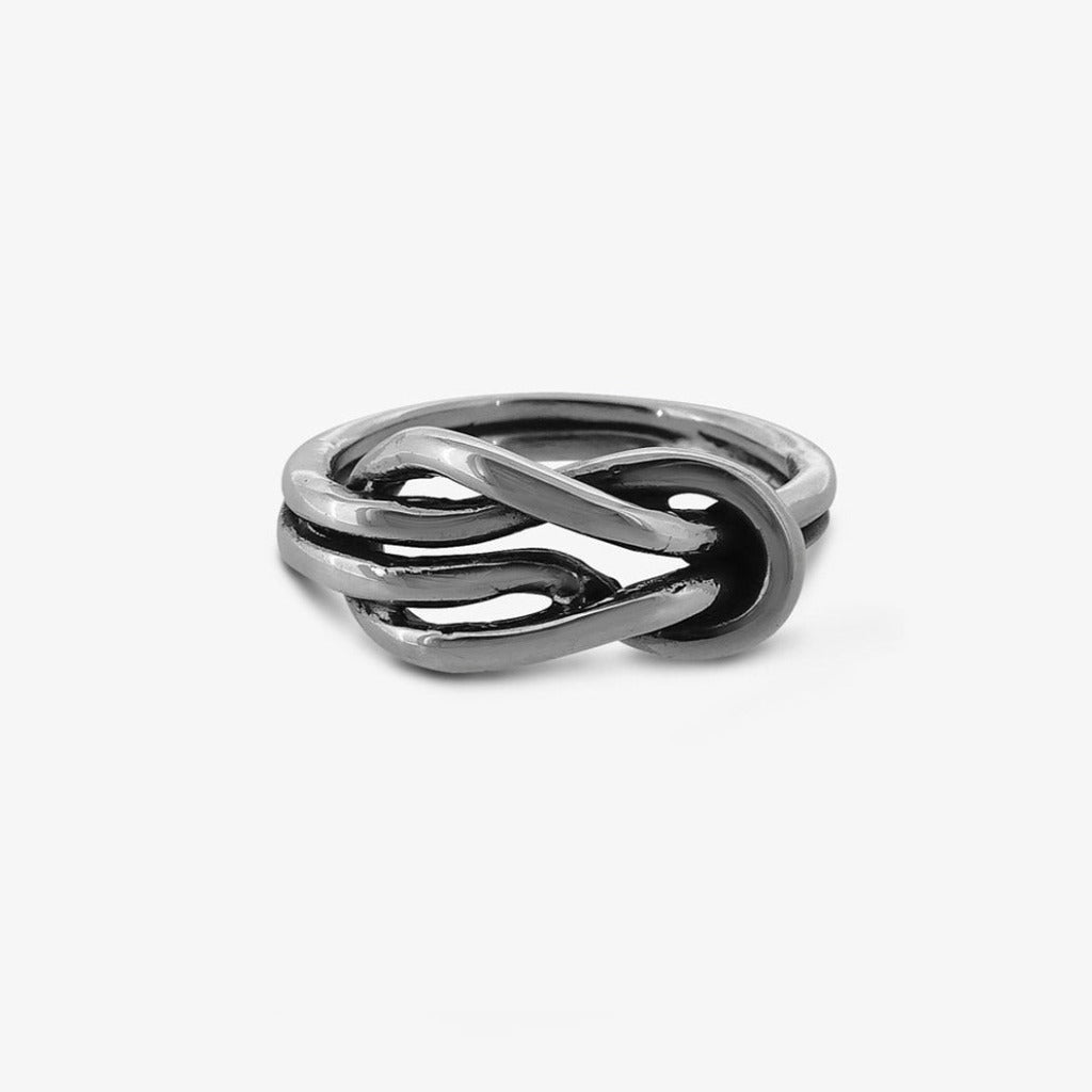 Anello Doppio Nodo Medio Argento